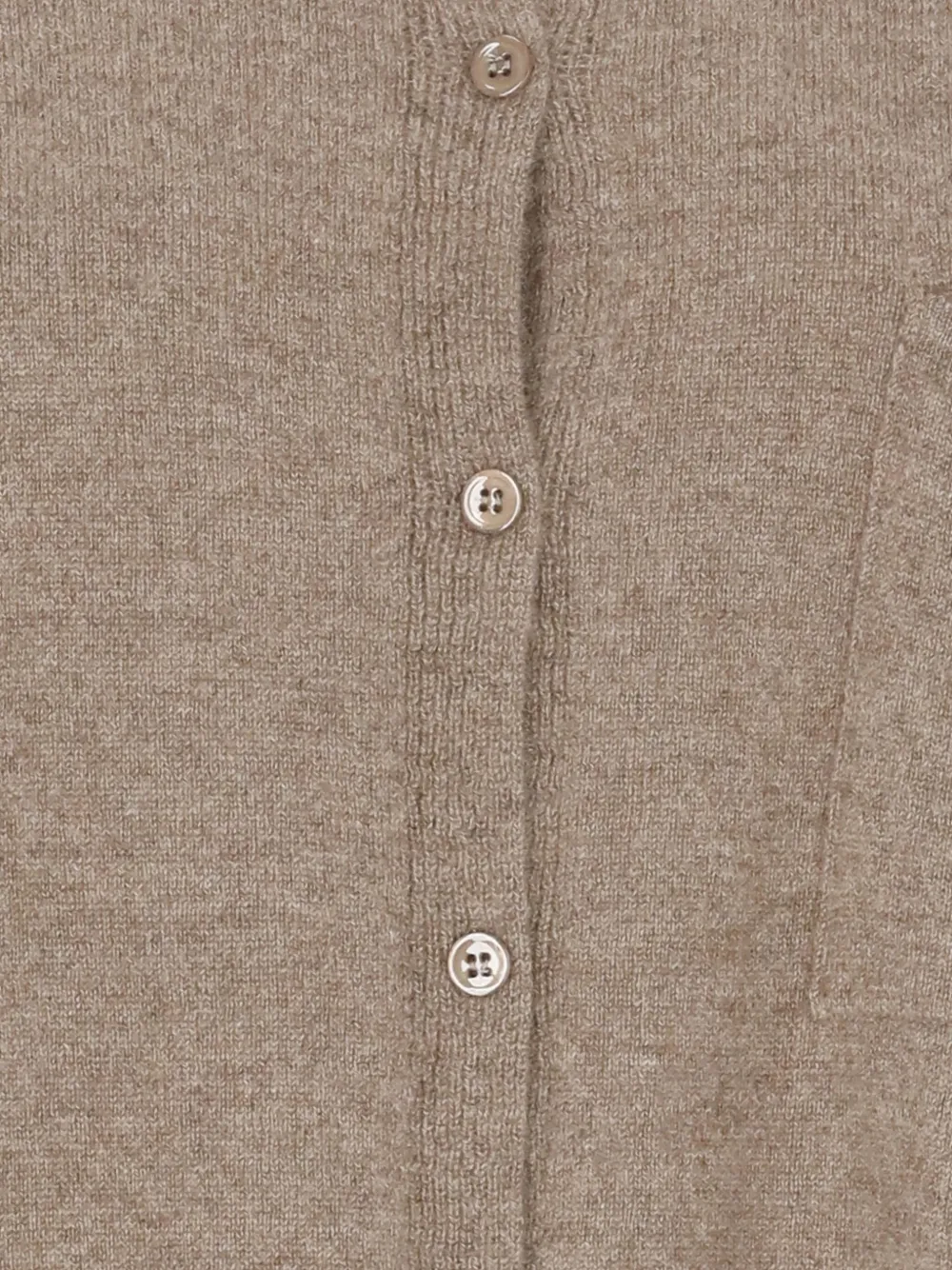 Vanisé Cashmere Long Sleeve Collared Knit Cardigan In Brown