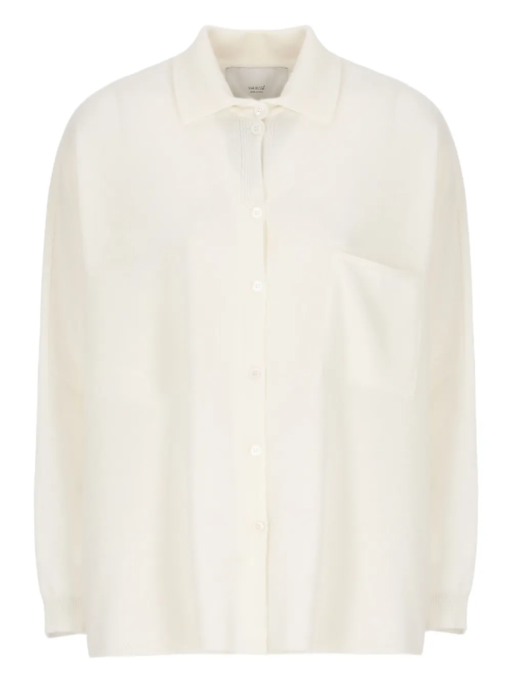 Vanisé Cashmere Cardigan Front Pocket Style In Neutral