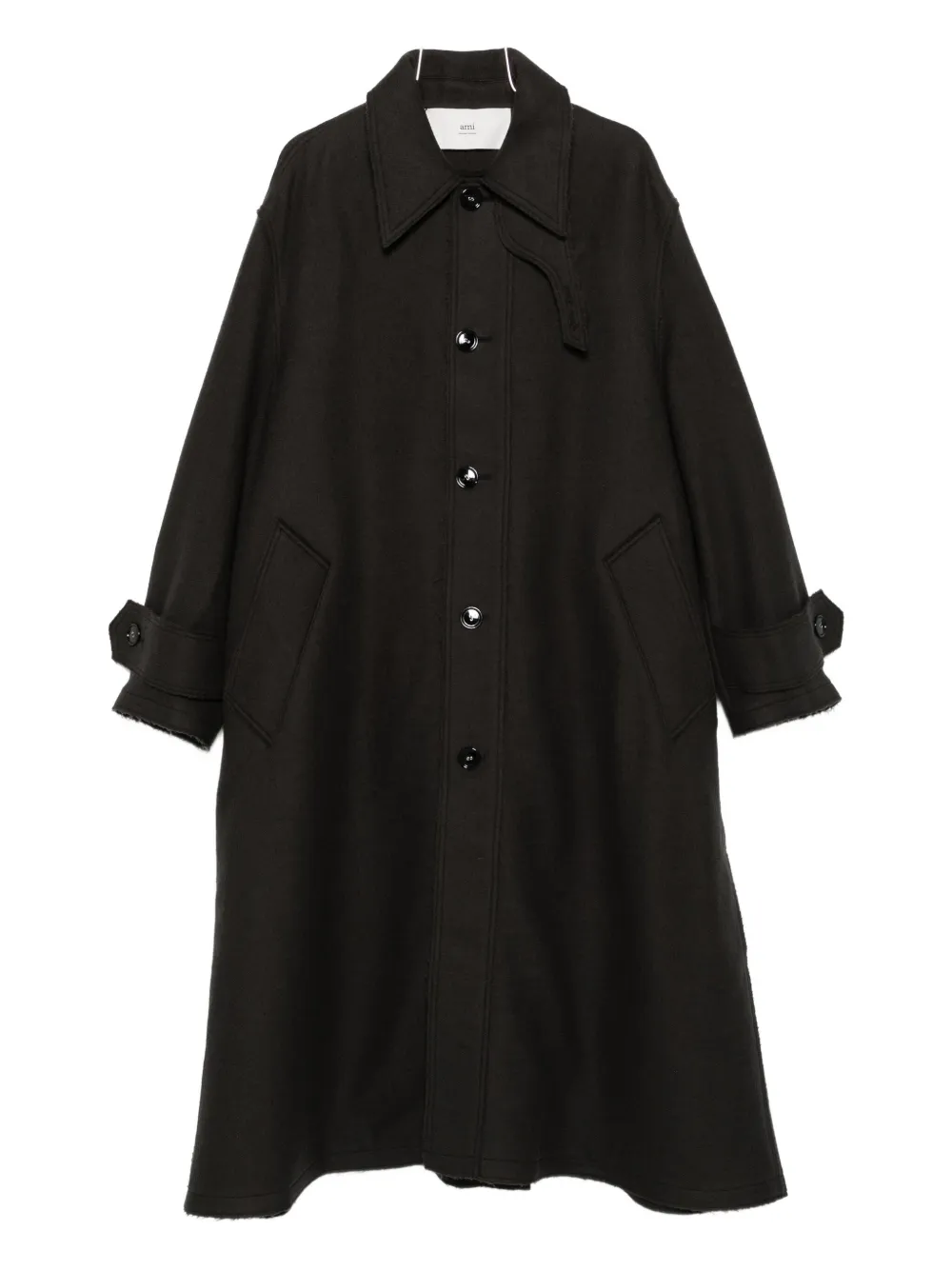 Ami Alexandre Mattiussi Virgin-wool Single-breasted Coat In Gray