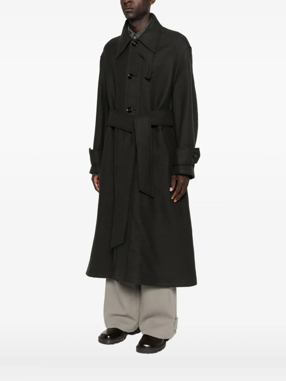 Ami Alexandre Mattiussi Virgin-wool Single-breasted Coat In Gray