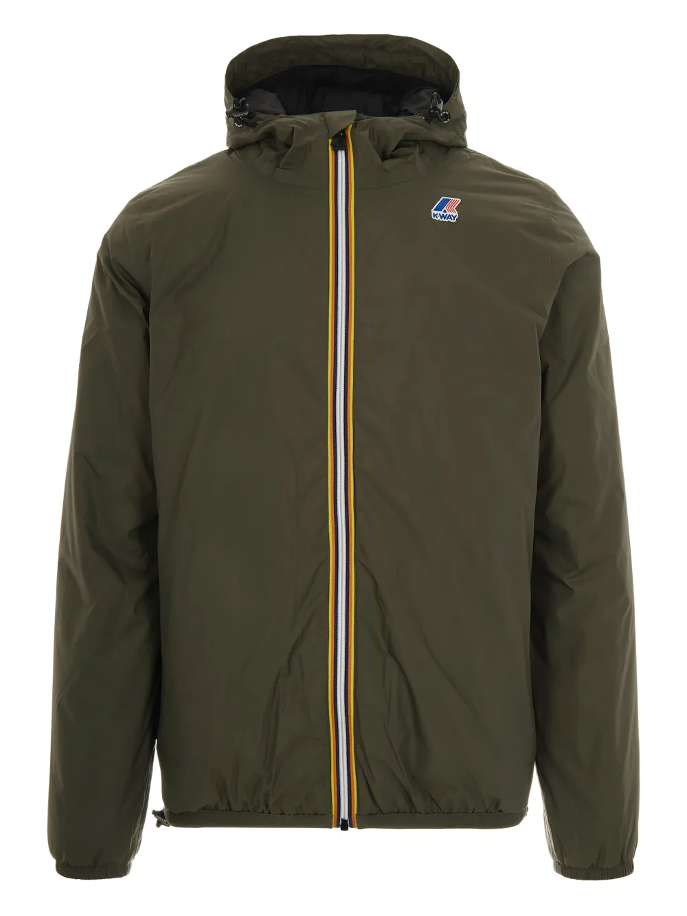 K-way Hooded Zip-front Jacket In Green
