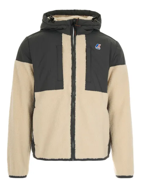 K-Way hooded fleece-paneled jacket