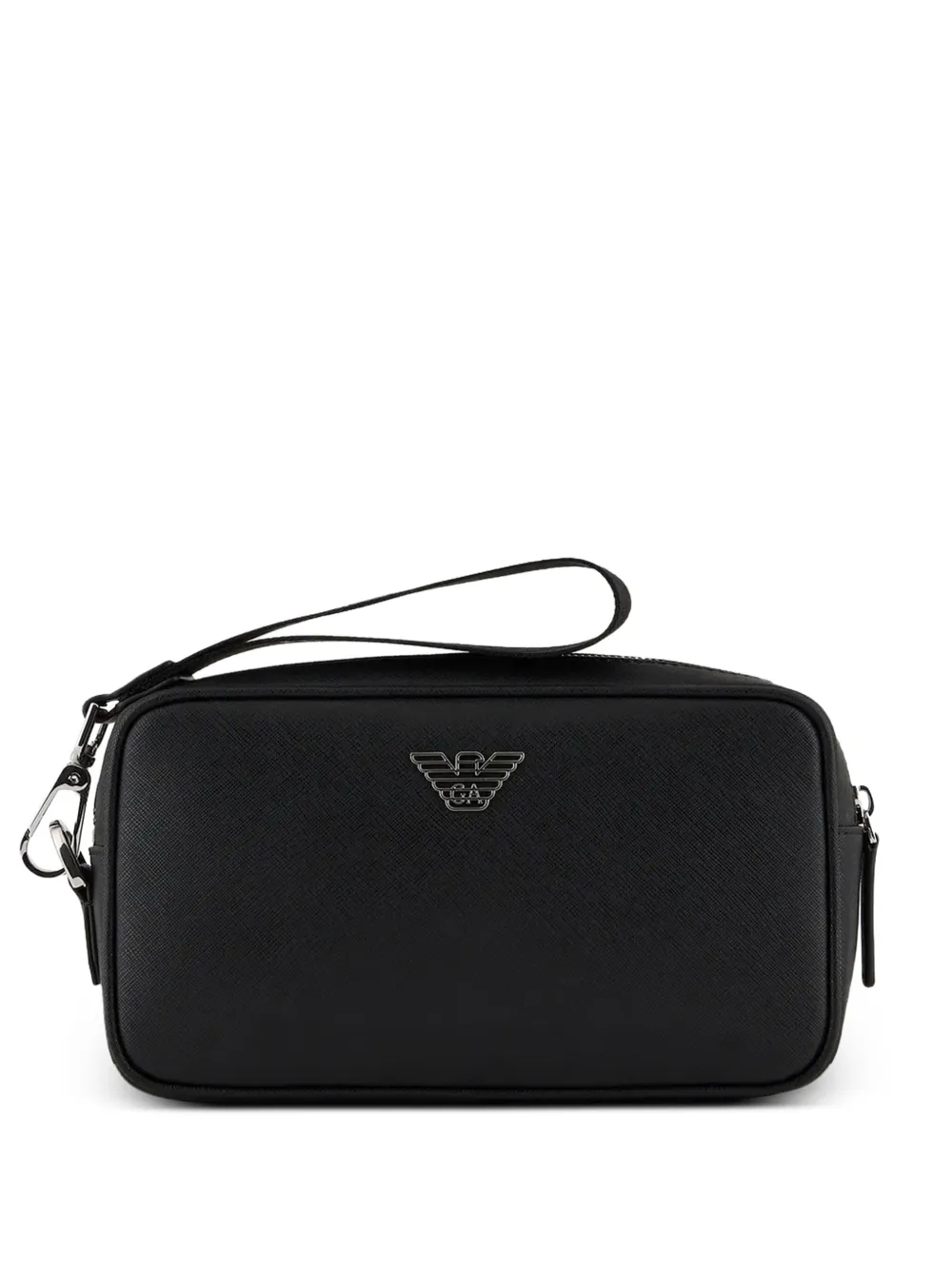 Emporio Armani Toilettas met logoplakkaat Zwart