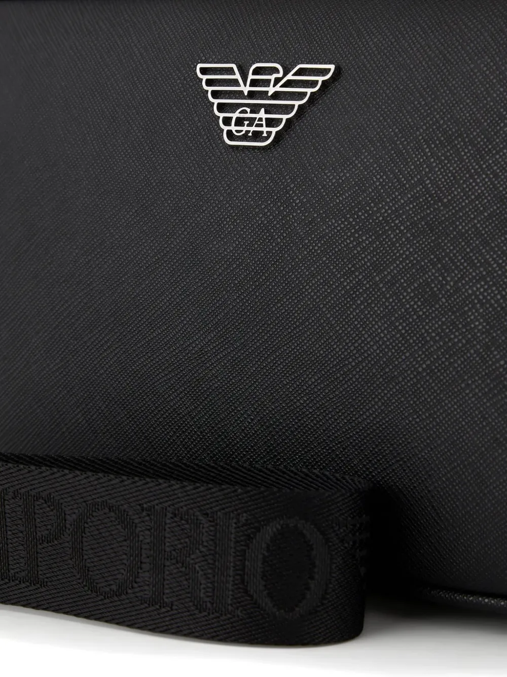 Emporio Armani Toilettas met logoplakkaat Zwart