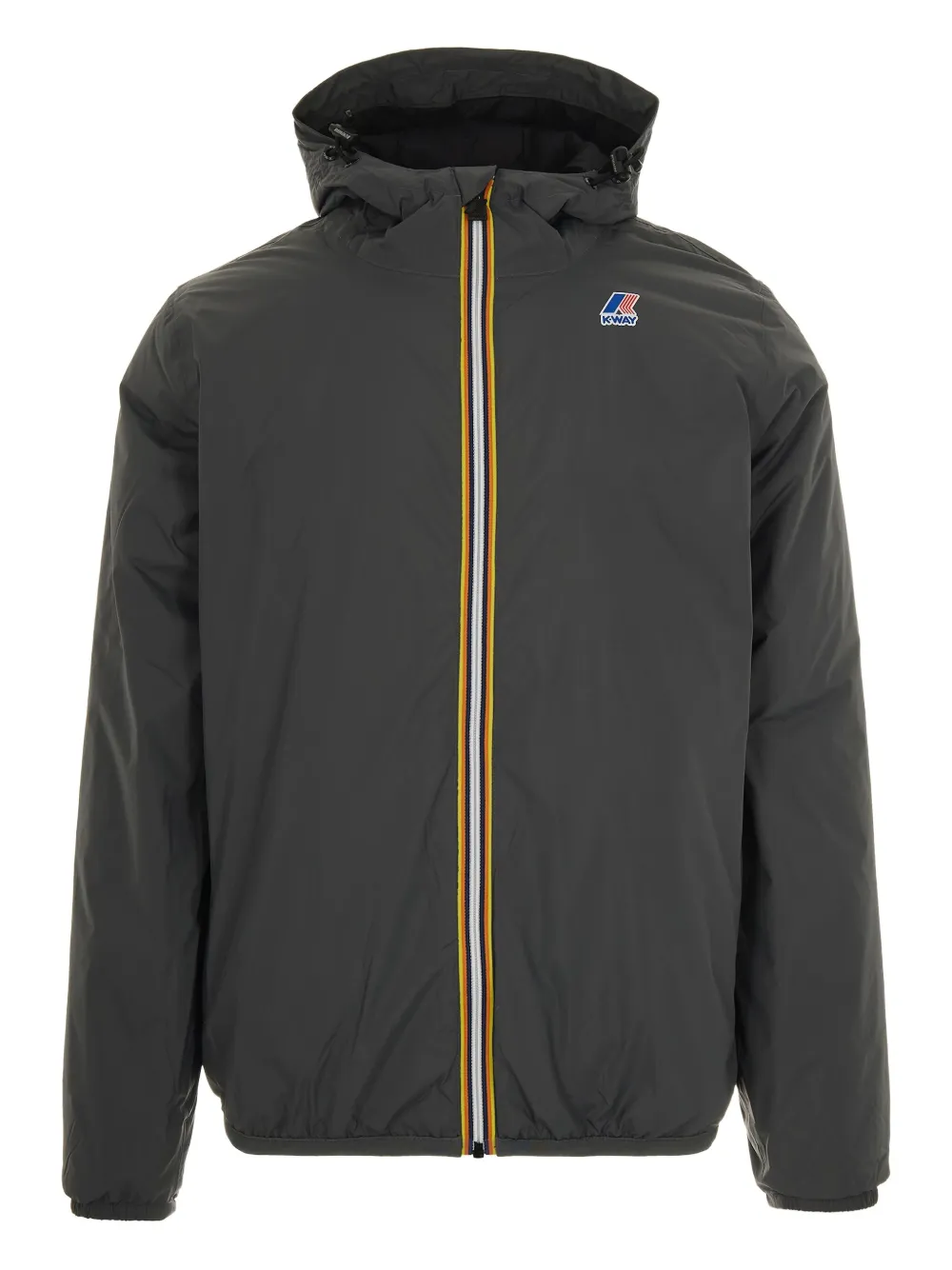 K-way Hooded Cotton Jacket In Black