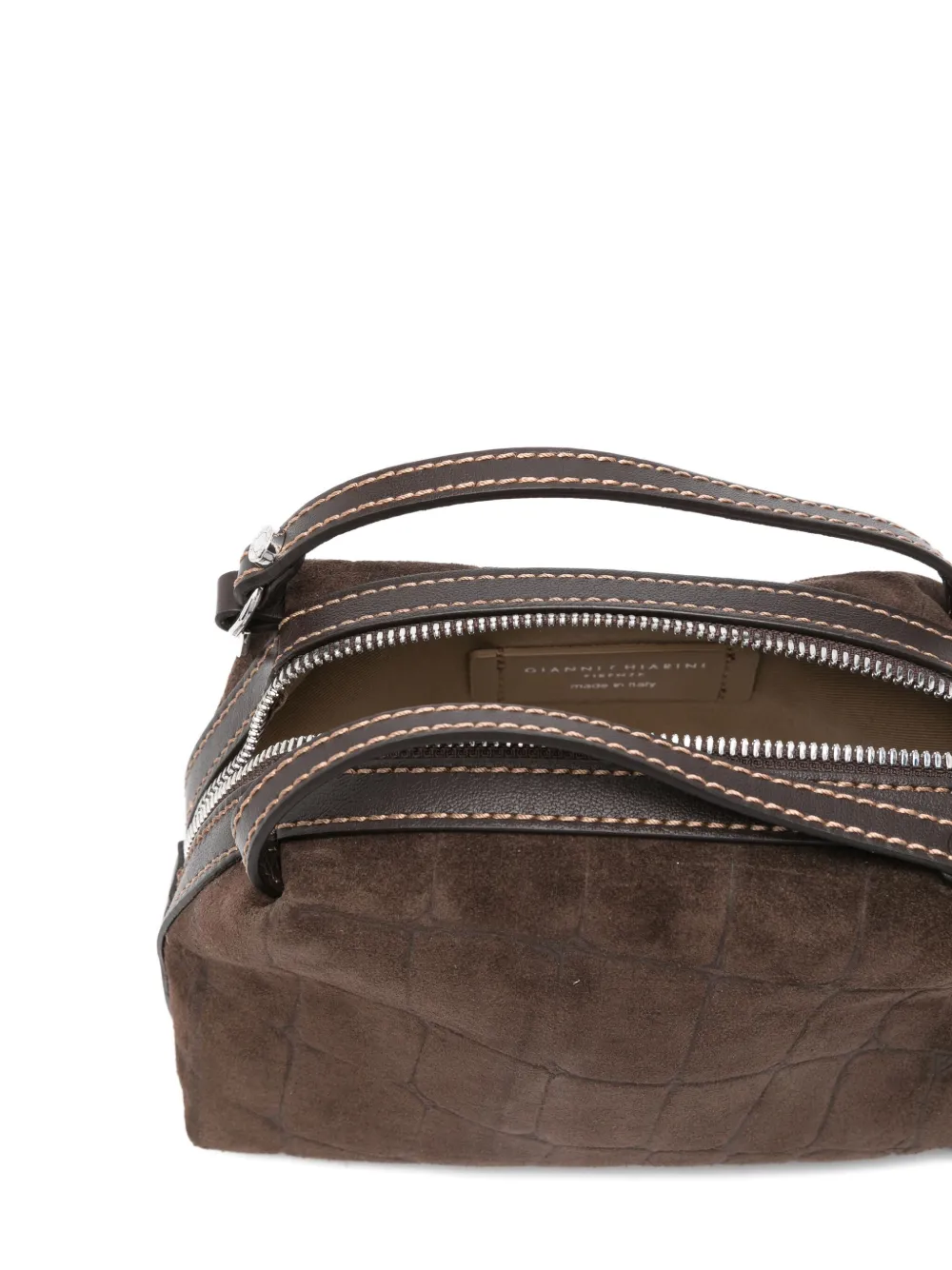 Gianni Chiarini Alifa Coccodile-print Tote Bag In Brown