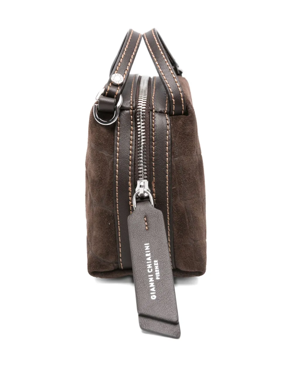 Gianni Chiarini Alifa Coccodile-print Tote Bag In Brown