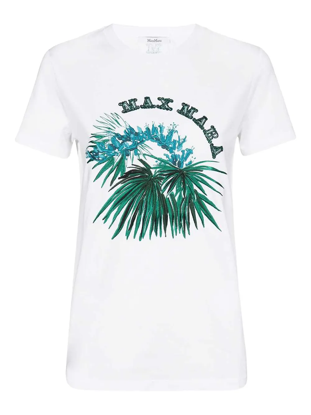 Max Mara embroidered-floral cotton T-shirt Wit