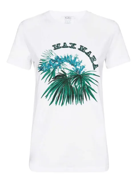 Max Mara embroidered-floral cotton T-shirt