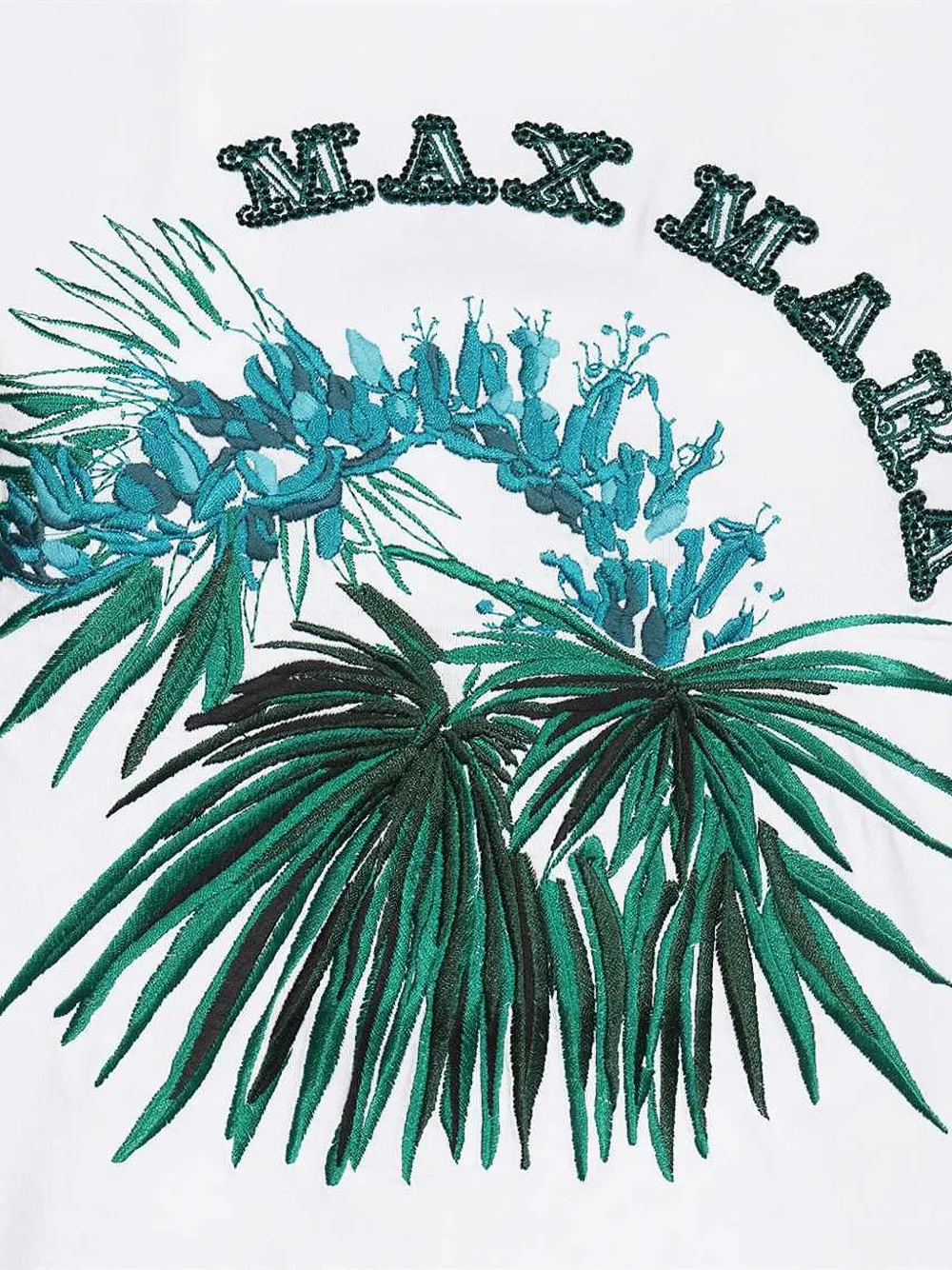 Max Mara embroidered-floral cotton T-shirt Wit