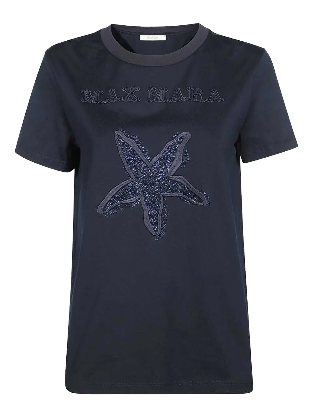 Max Mara starfish-embellished cotton T-shirt Blauw