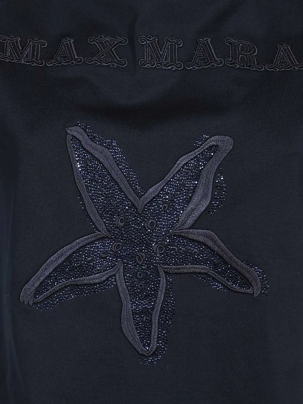 Max Mara starfish-embellished cotton T-shirt Blauw