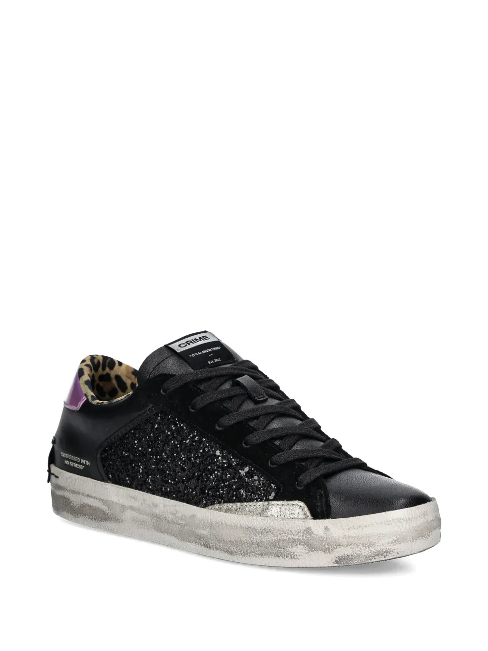 Crime London Sneakers verfraaid met glitters Zwart