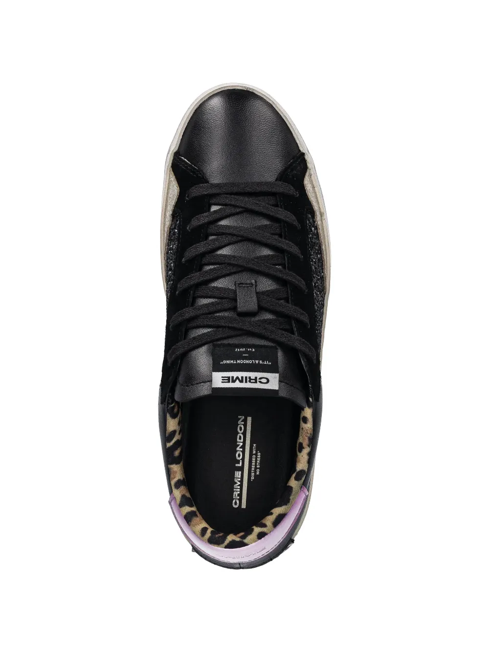 Crime London Sneakers verfraaid met glitters Zwart