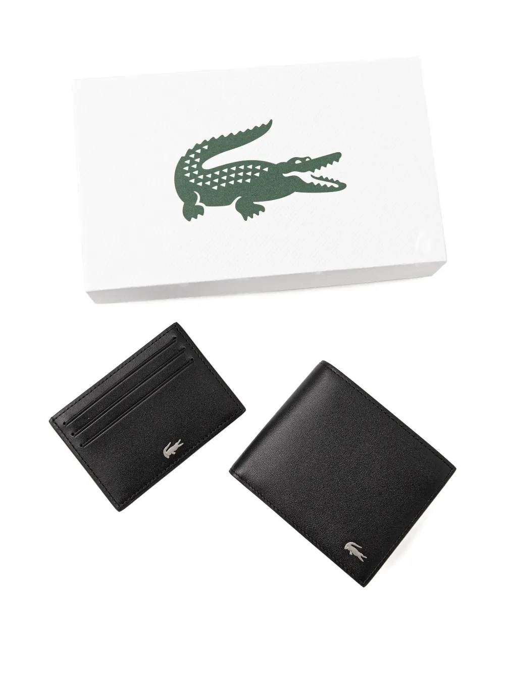 Lacoste Portemonnee met logoprint Zwart