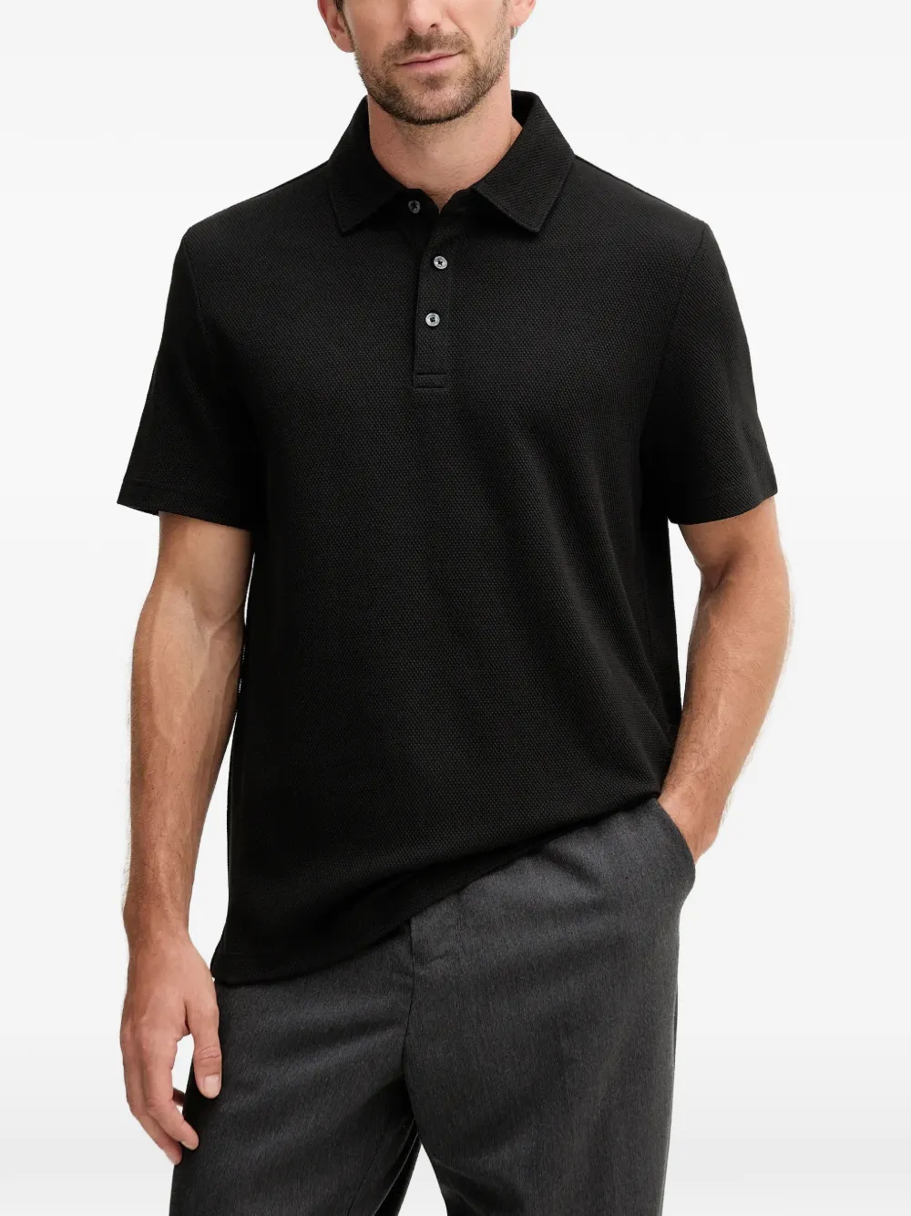 Michael Kors buttoned polo shirt – Black