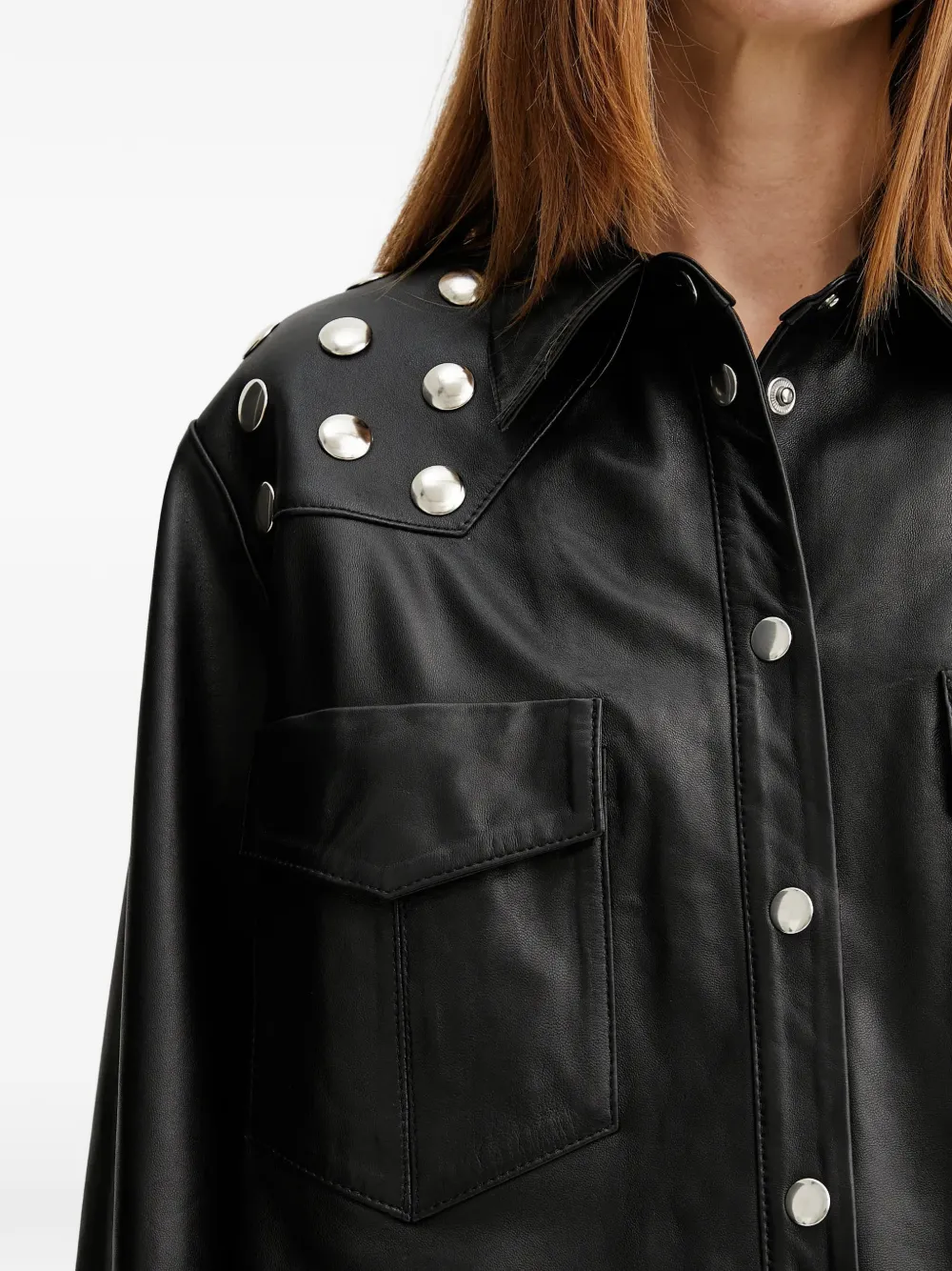 Studded-Embellished Cropped Jacket