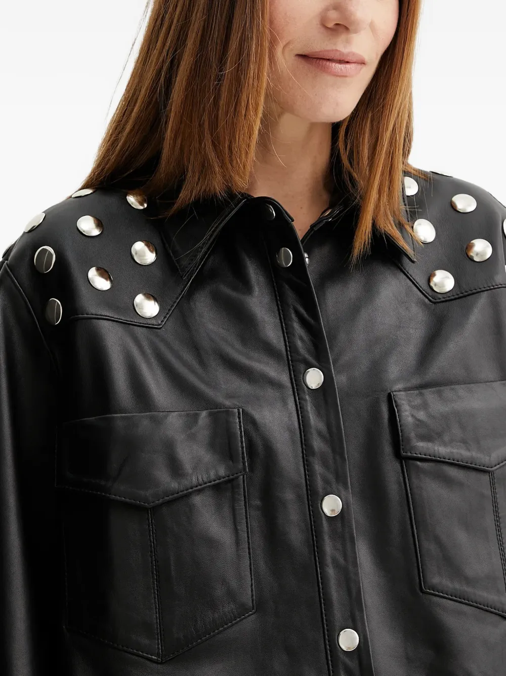 Studded-Embellished Cropped Jacket
