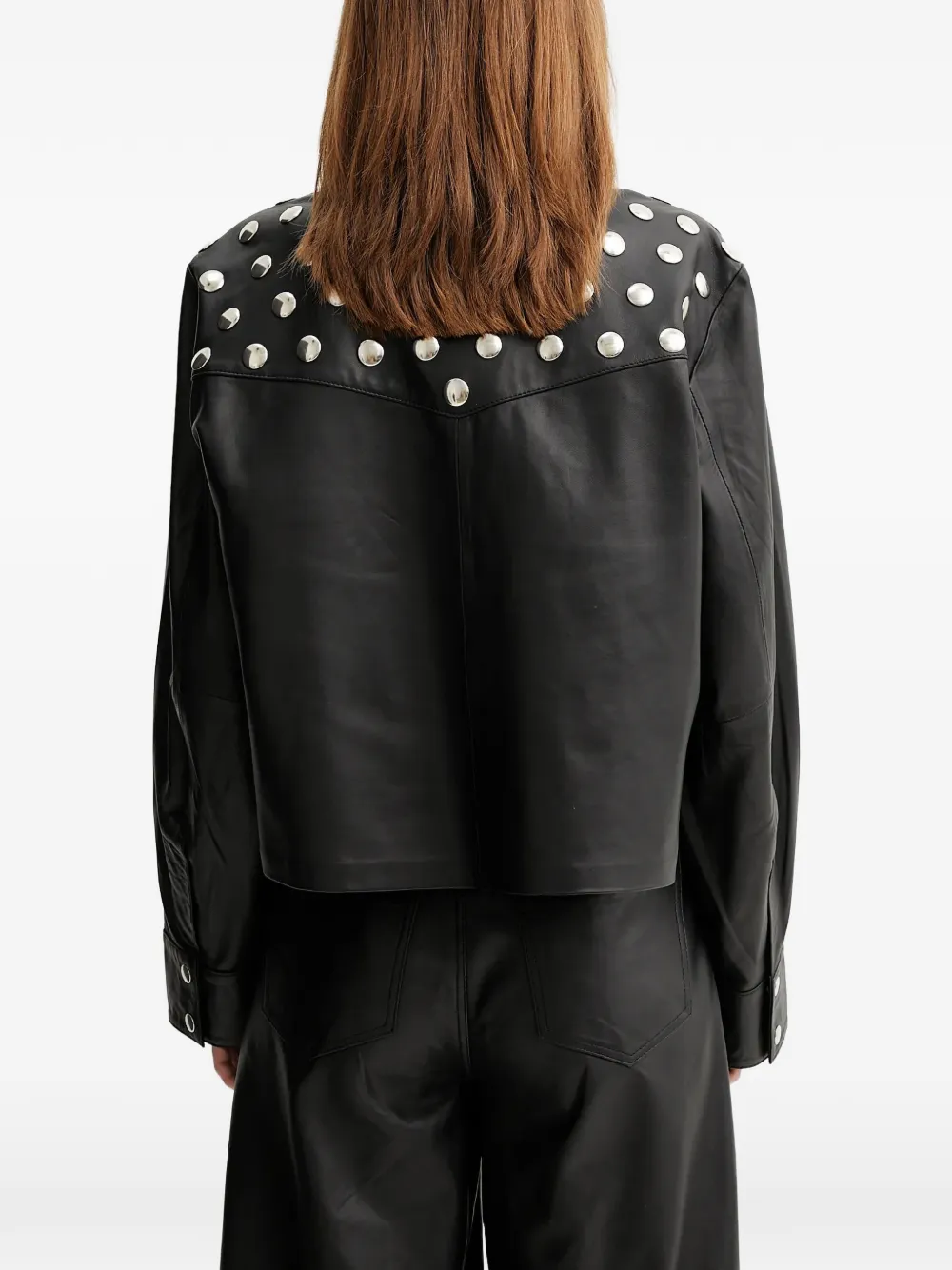 Studded-Embellished Cropped Jacket