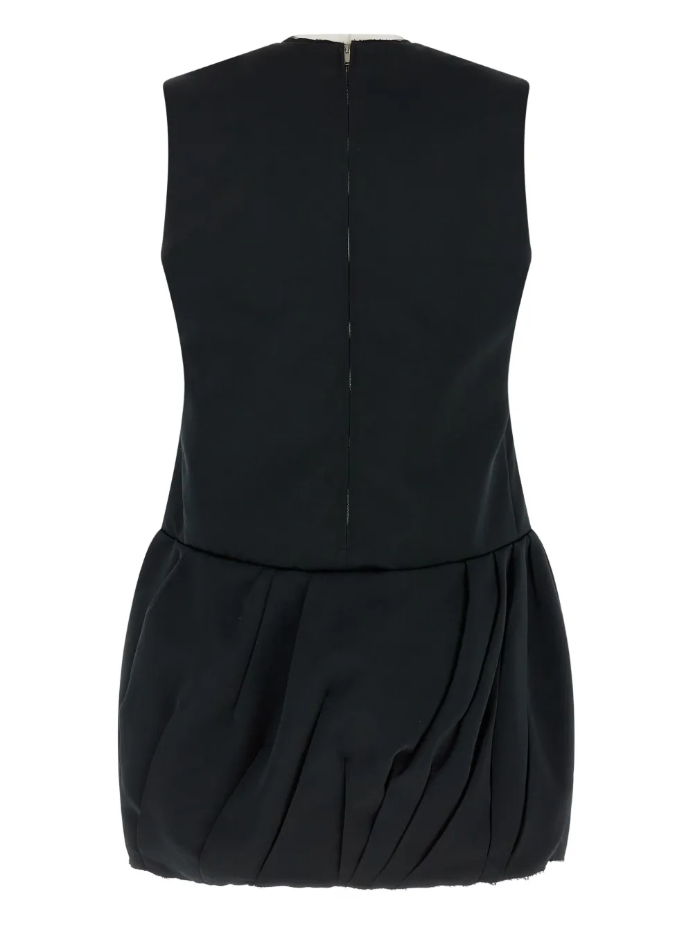 Jil Sander V-neck balloon-skirt mini dress - Zwart