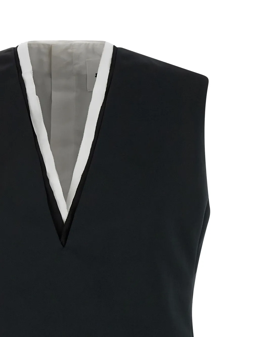 Jil Sander V-neck balloon-skirt mini dress Zwart