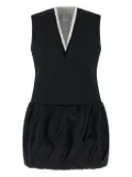 Jil Sander V-neck balloon-skirt mini dress - Black