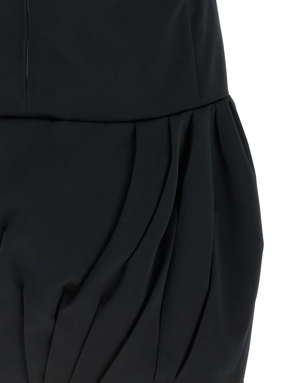 Jil Sander V-neck balloon-skirt mini dress Zwart