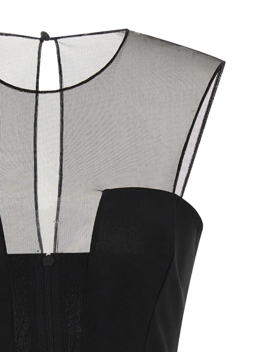 Nensi Dojaka tulle-insert zip-fastening mini dress - Zwart