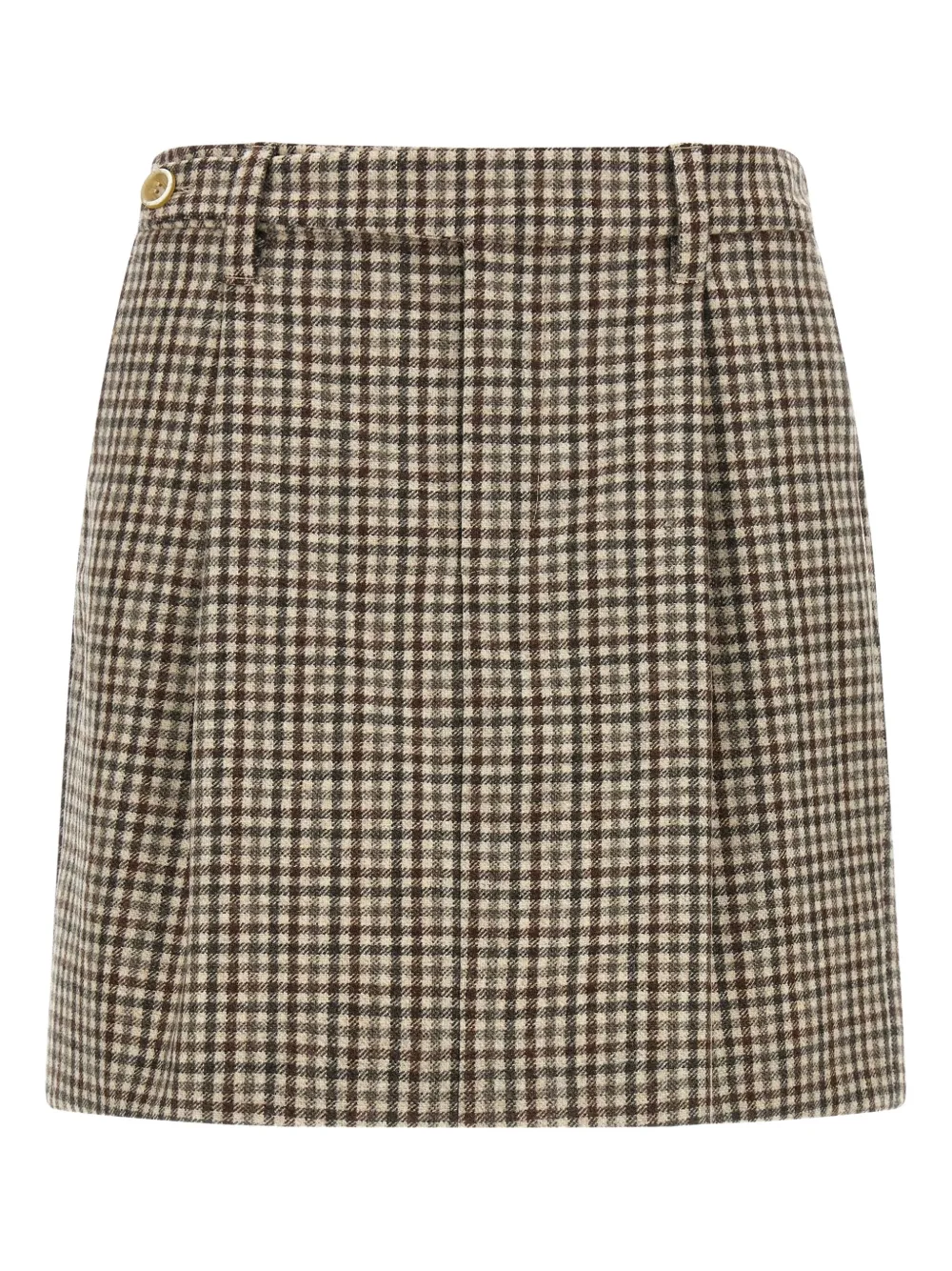 Brunello Cucinelli pleated check mini skirt Beige