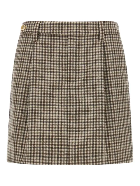 Brunello Cucinelli pleated check mini skirt