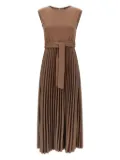 Weekend Max Mara Samuele pleated belted midi dress - Brown