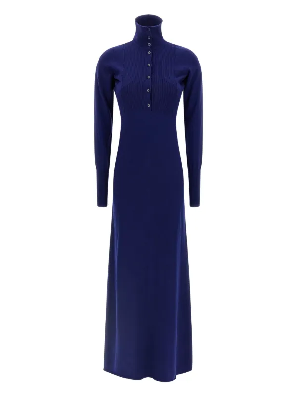 knit polo maxi dress TOM FORD ribbed-knit | Blue Karenmillen