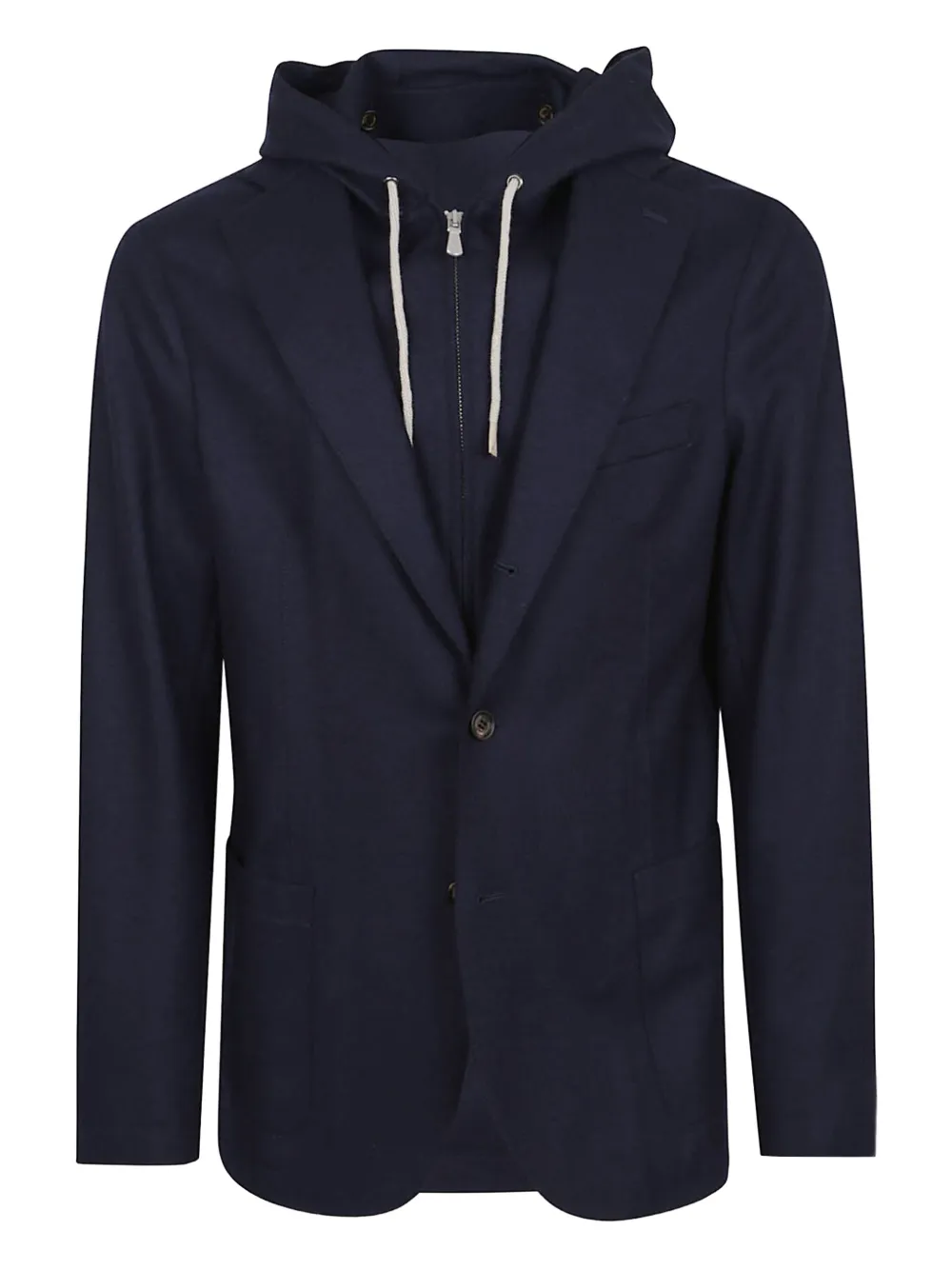 Eleventy hooded single-breasted blazer Blauw