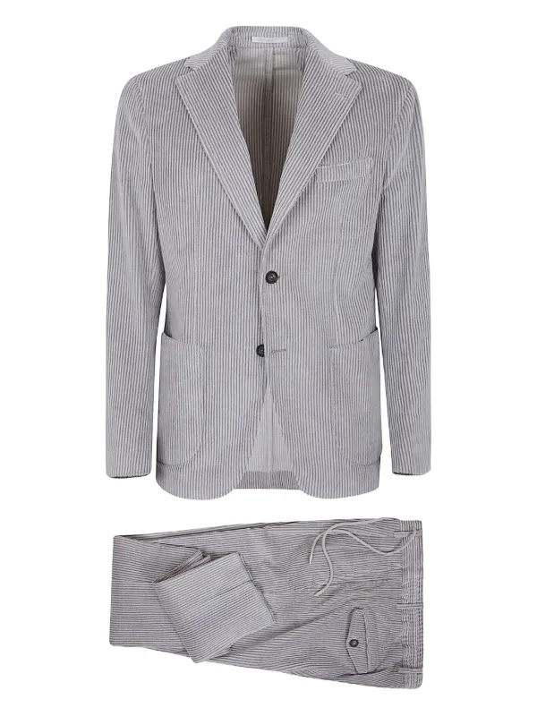 Eleventy Corduroy Suit in Grey