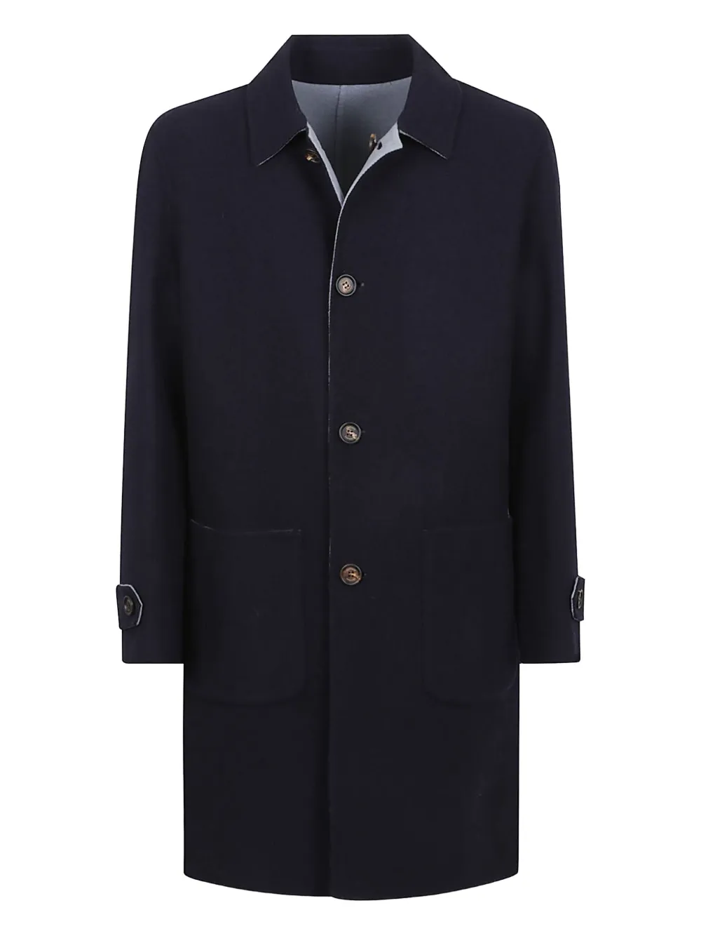 Eleventy buttoned patch-pocket coat Blauw