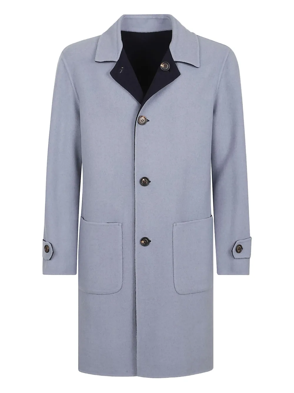 Eleventy buttoned patch-pocket coat Blauw