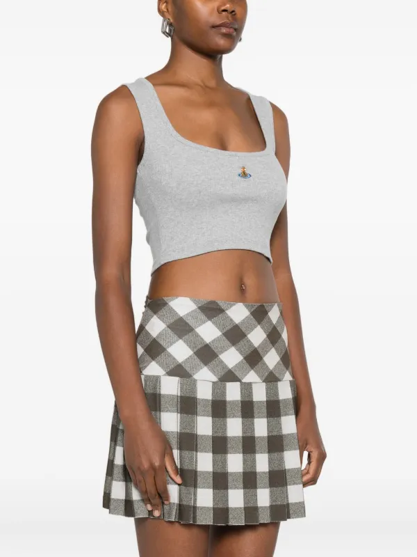 Vivienne Westwood Orb Embroidery Sleeveless Tank Top | Grey