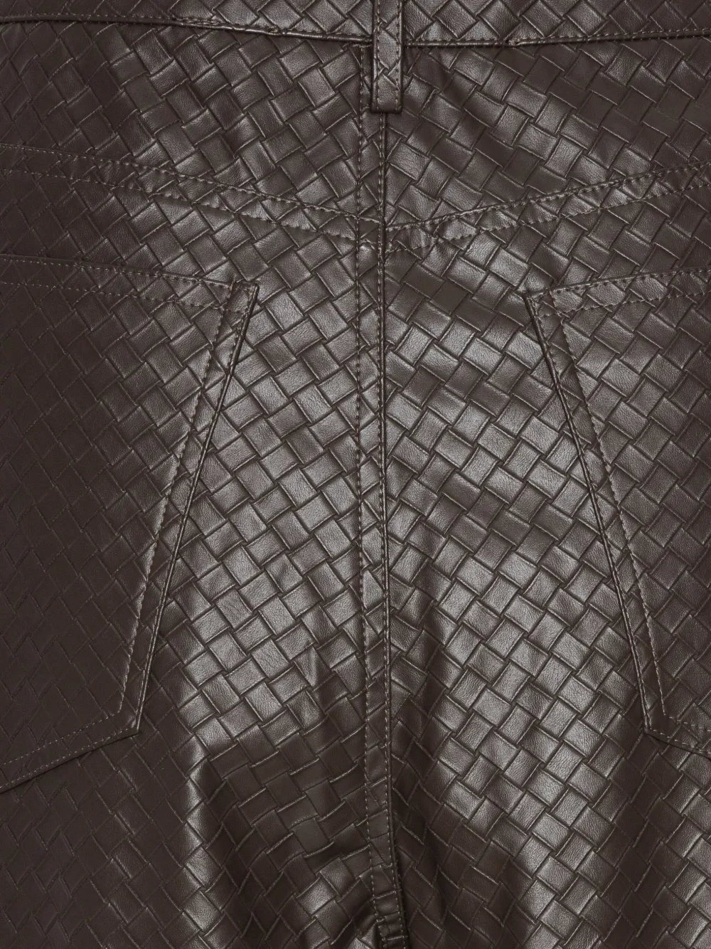 Rotate Birger Christensen Brown Pants With Wide Leg And Woven Texture In Tech Fabric Woman In Brown