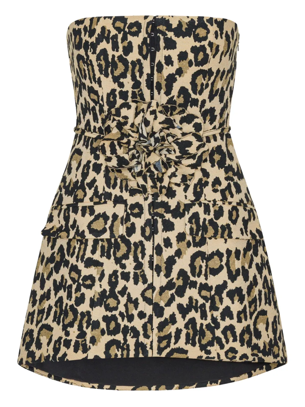 ROTATE BIRGER CHRISTENSEN leopard-print rosette mini dress | Brown | Image 1