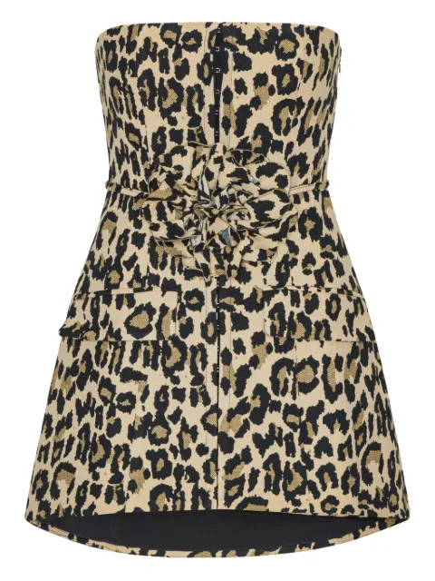 ROTATE BIRGER CHRISTENSEN leopard-print rosette mini dress
