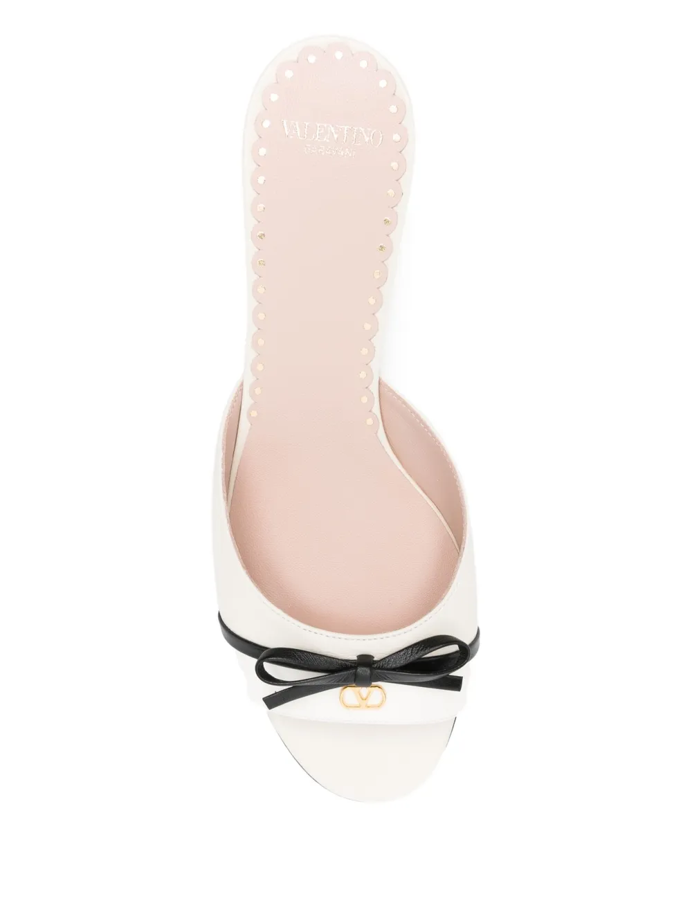 Valentino Garavani 40mm bow-detail kitten-heel sandals Neutrals