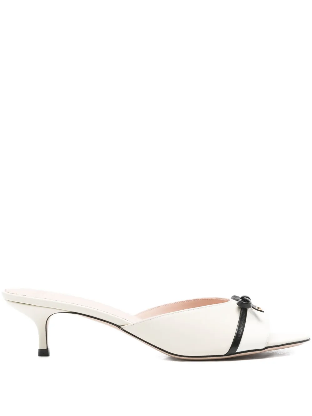 Valentino Garavani 40mm Bow-detail Kitten-heel Sandals In Neutral