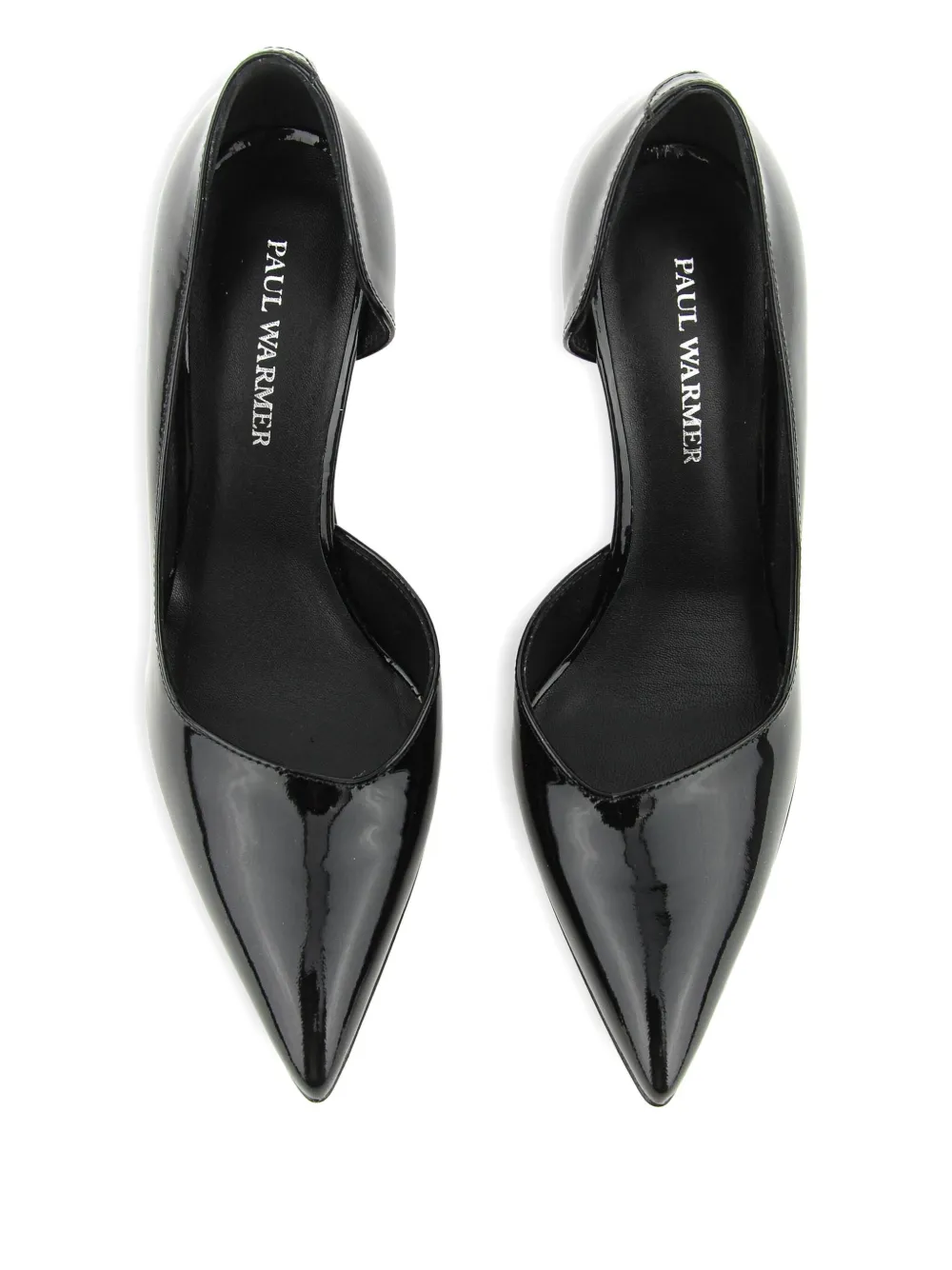 Paul Warmer D'orsay Leather Pointed-toe Pumps In Black
