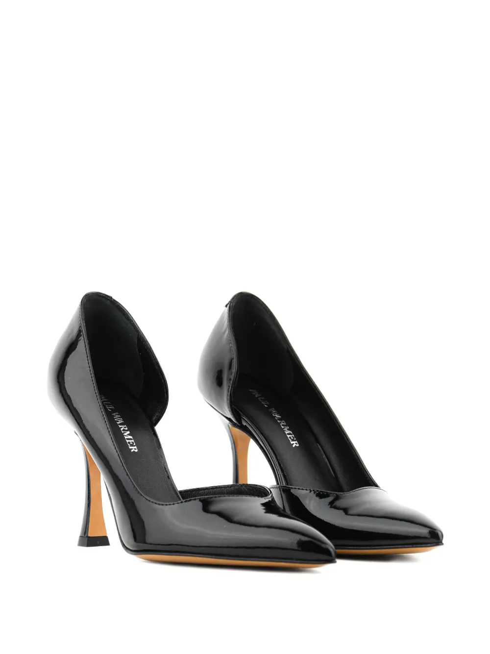 Paul Warmer D'orsay Leather Pointed-toe Pumps In Black