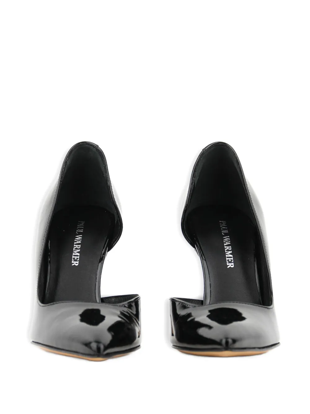 Paul Warmer D'orsay Leather Pointed-toe Pumps In Black