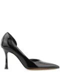 Paul Warmer D'orsay leather pointed-toe pumps - Black