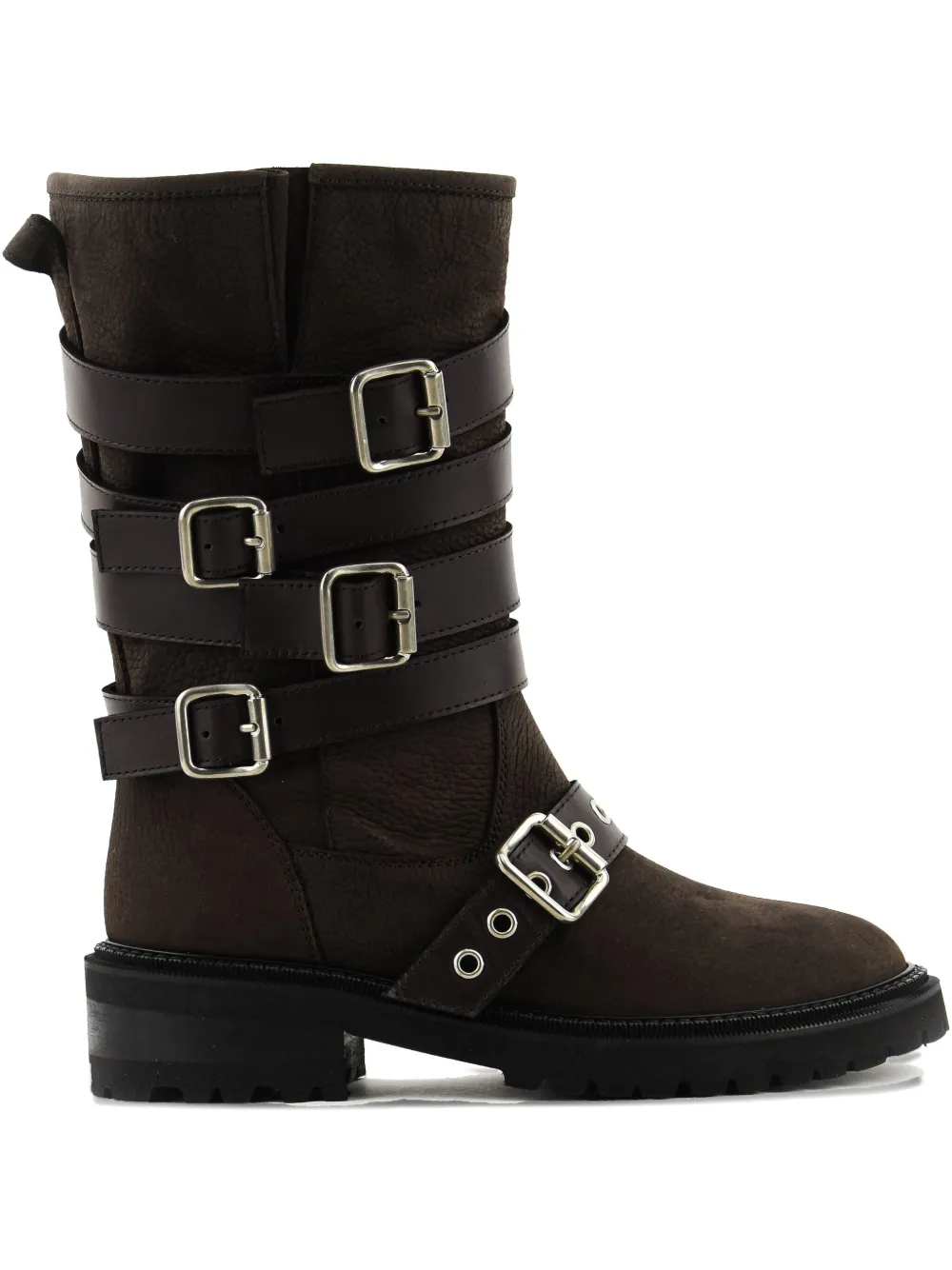 Paul Warmer Buckle-strap Biker Boots In Brown
