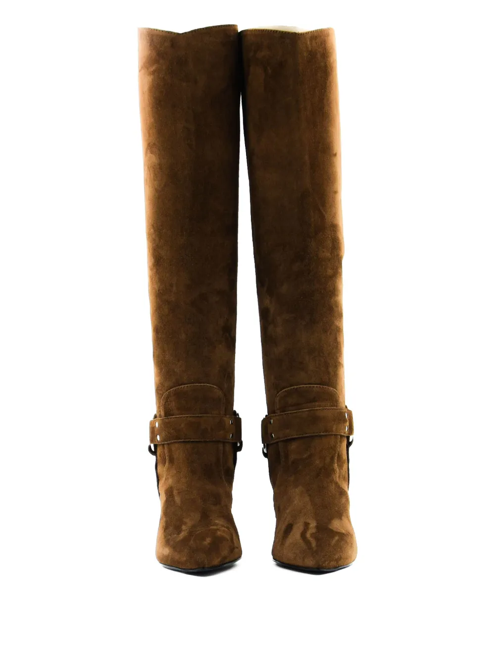 Paul Warmer Arizona buckle-strap suede boots Brown