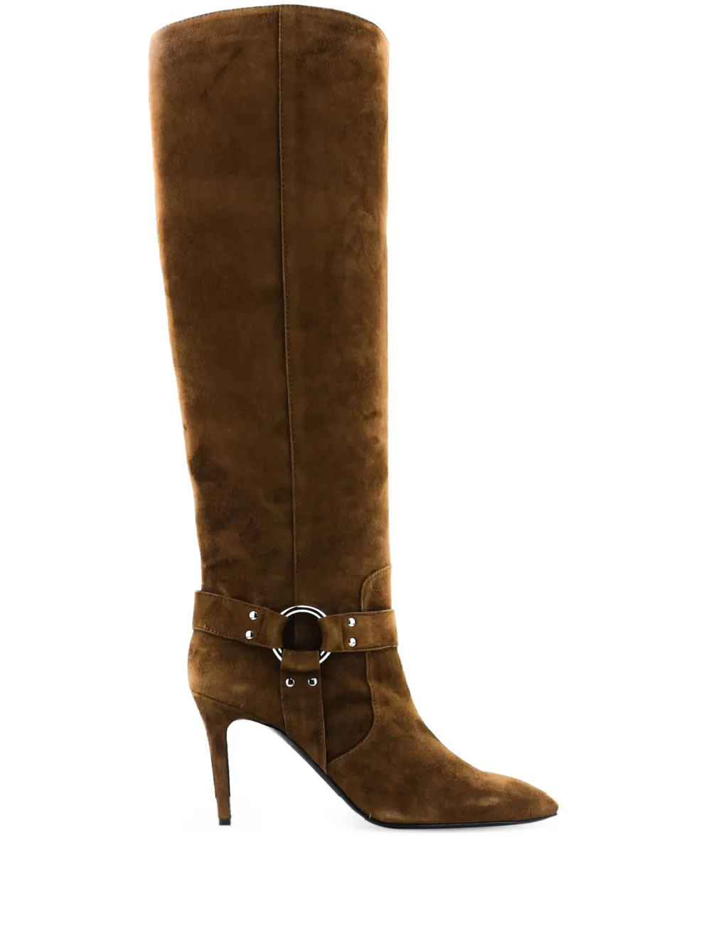 Paul Warmer Arizona buckle-strap suede boots Brown