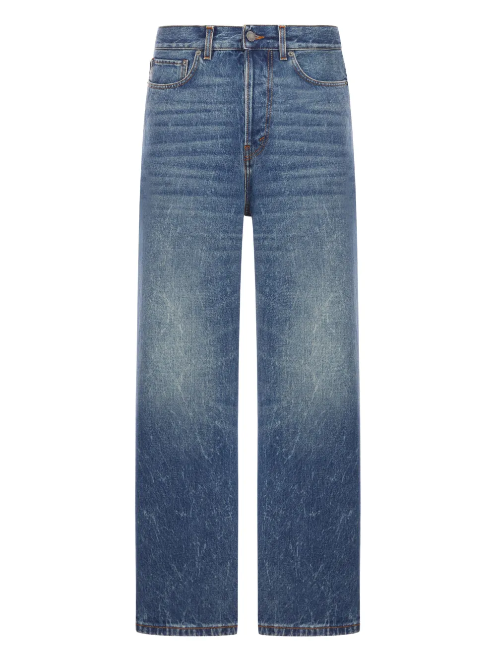 Haikure five-pocket whiskered jeans - Blau